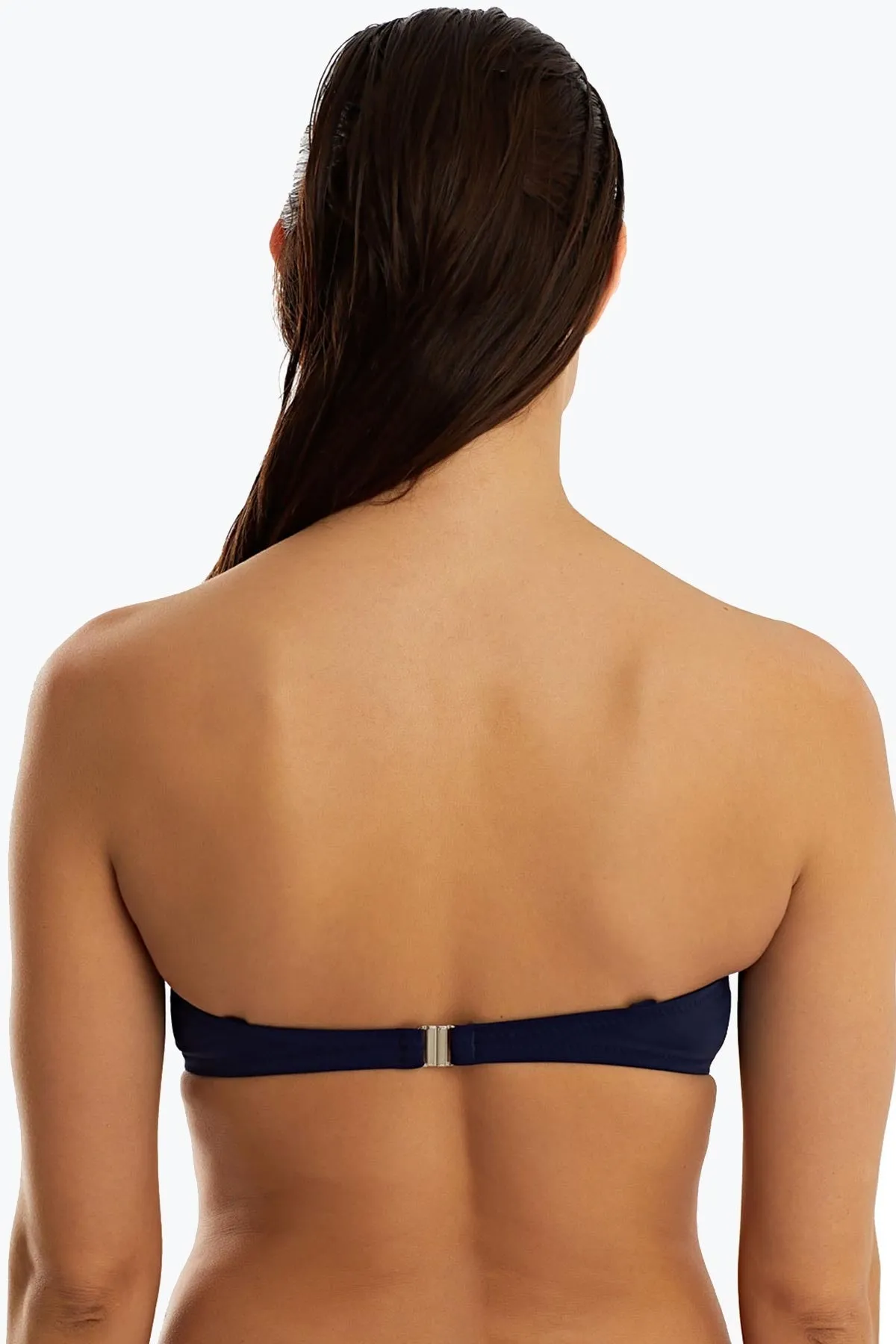 63547 Navy Blue Gathering Bikini Top