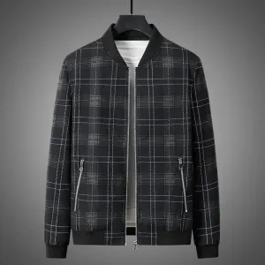 Autumn Man's Jacket Business British Casual Fashion Vintage Lattice Male Coat High Street Trend Versatile Slim Top Clothing New