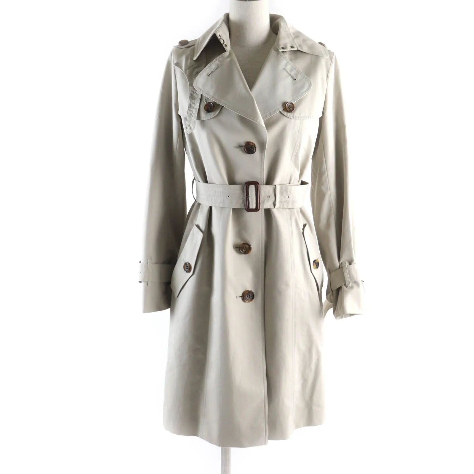 Burberry Cotton Trench Coat Beige 38 Women