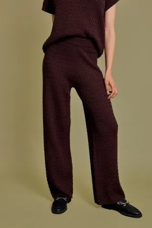 Cable Knit Dark Brown Pants