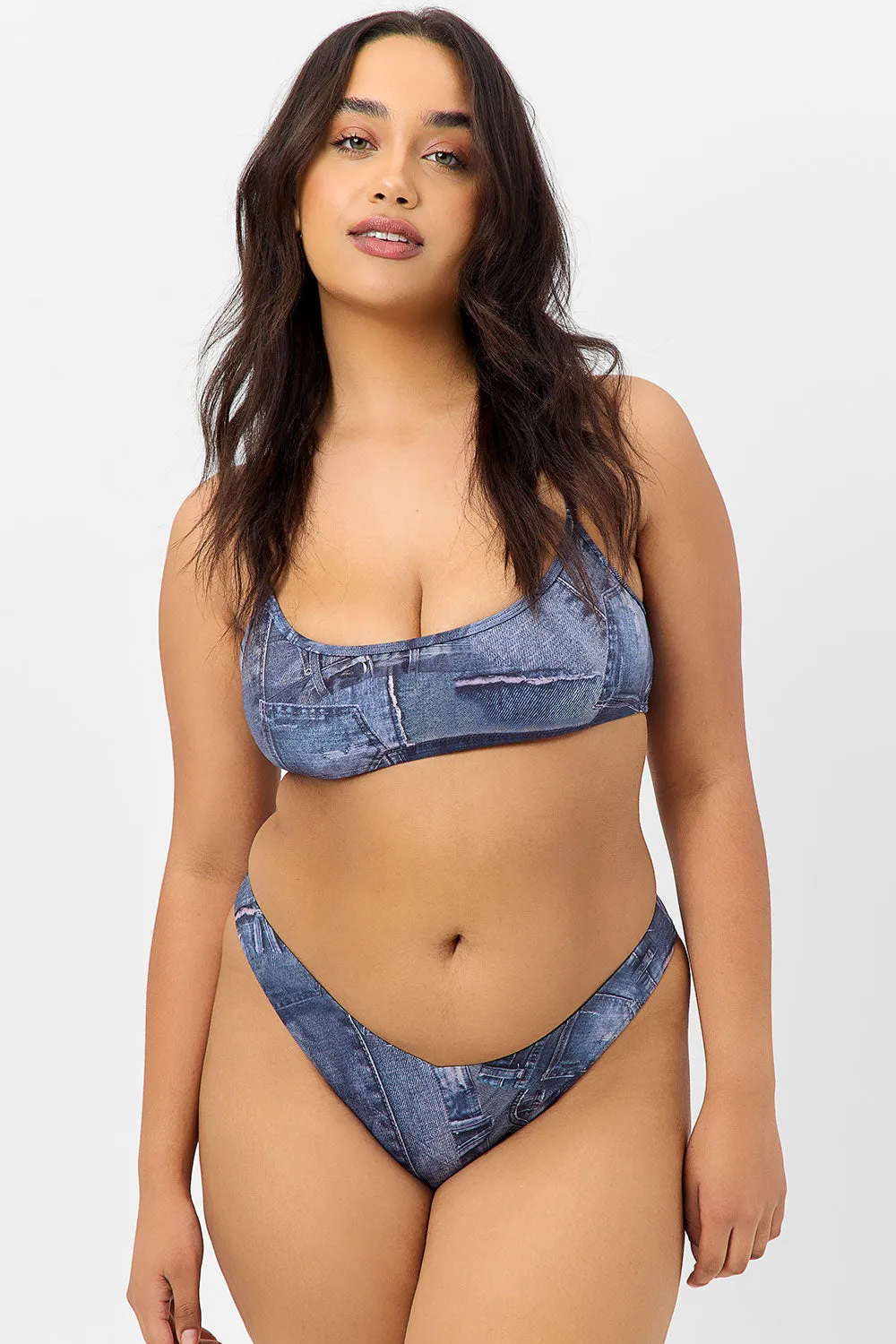 Dallas Bralette Bikini Top - Blue Jean