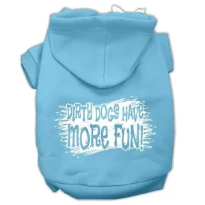 Dirty Dogs Screen Print Pet Hoodies Baby Blue Size Xs (8)