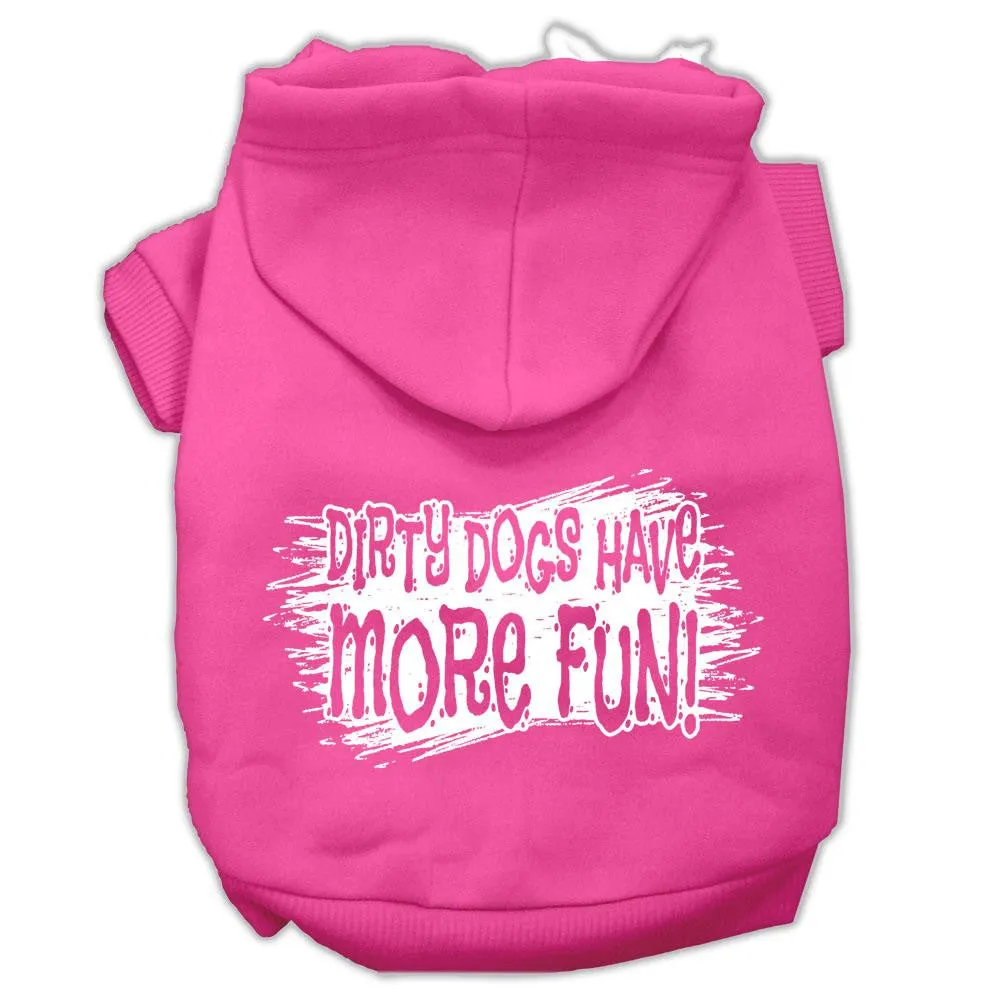 Dirty Dogs Screen Print Pet Hoodies Bright Pink Size Lg (14)