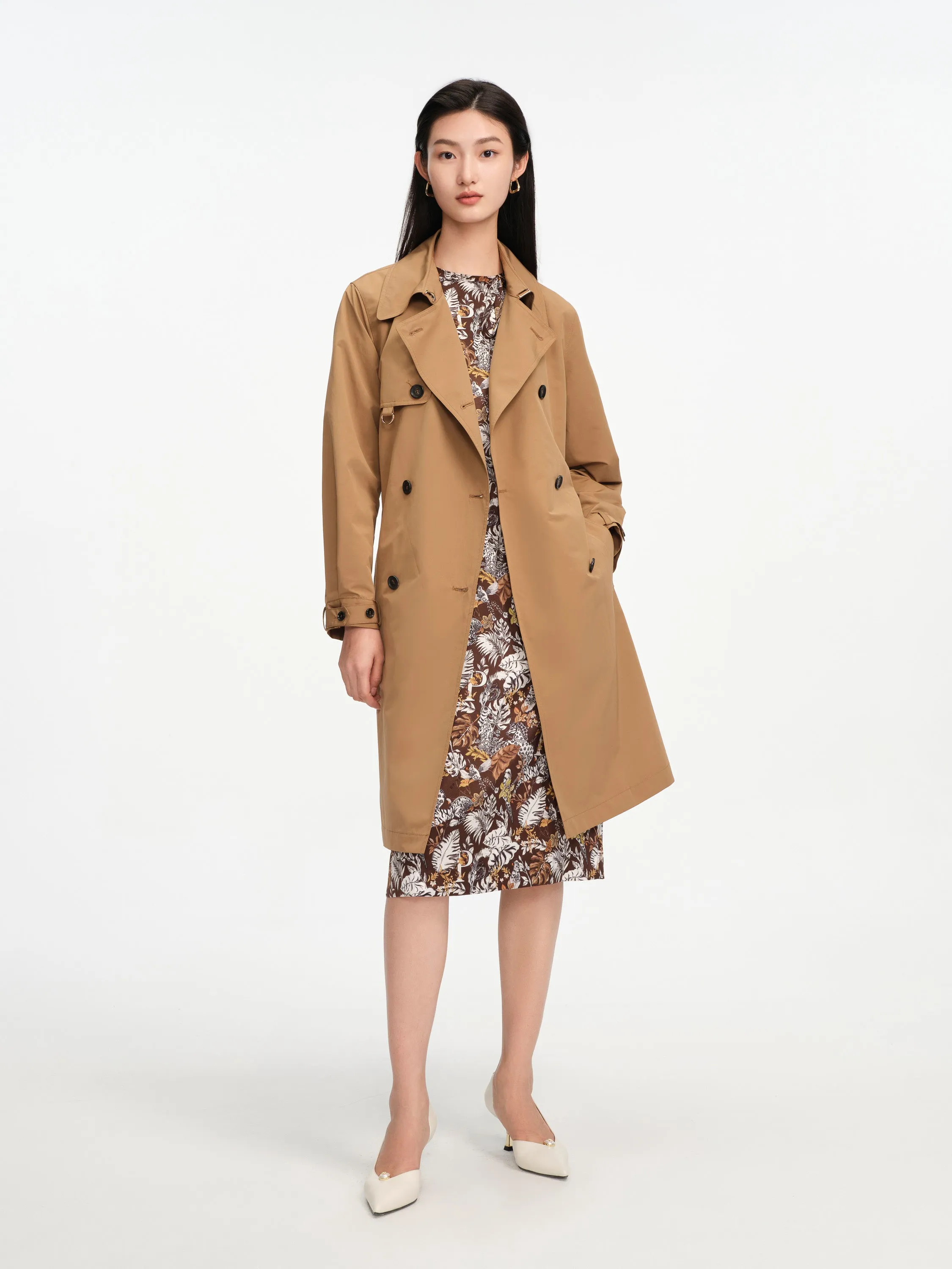 EP YAYING Loose-fit Trench Coat