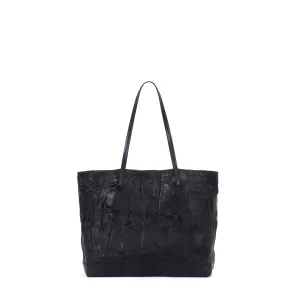 ESSENTIAL TOTE BLACK PLEATED SHEEPSKIN