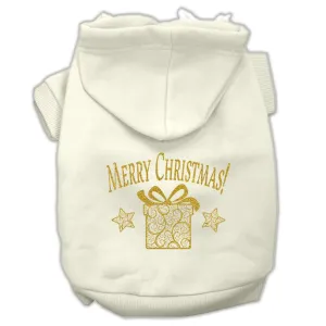 Golden Christmas Present Pet Hoodies Cream Size XXXL (20)