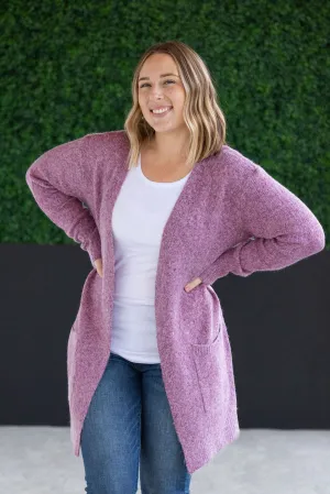 IN STOCK Madison Cozy Cardigan - Frosted Berry