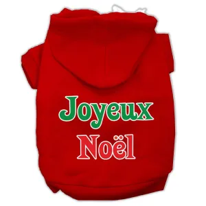 Joyeux Noel Screen Print Pet Hoodies Red Size XL (16)