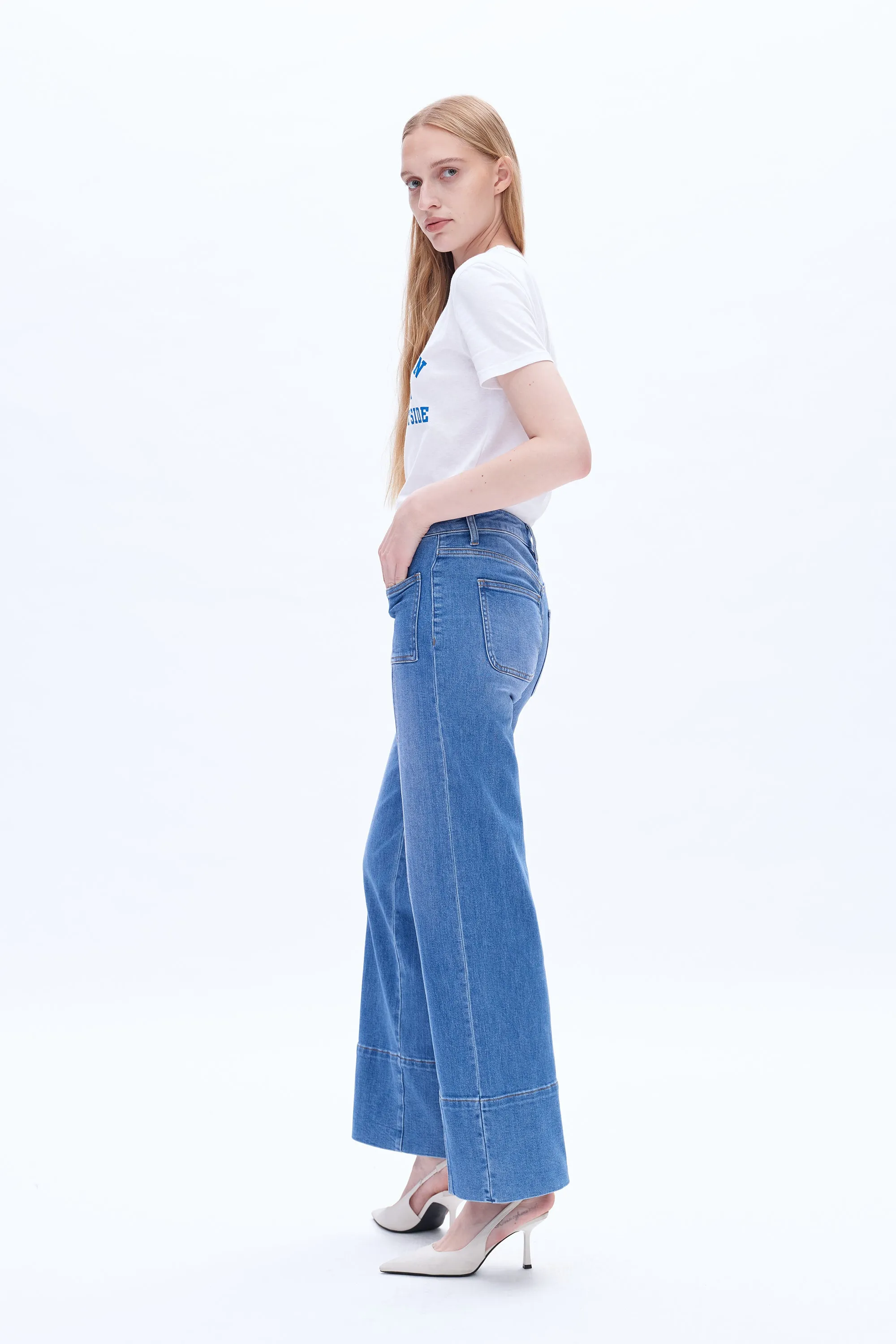 Katia Mid Rise Wide Leg Pants