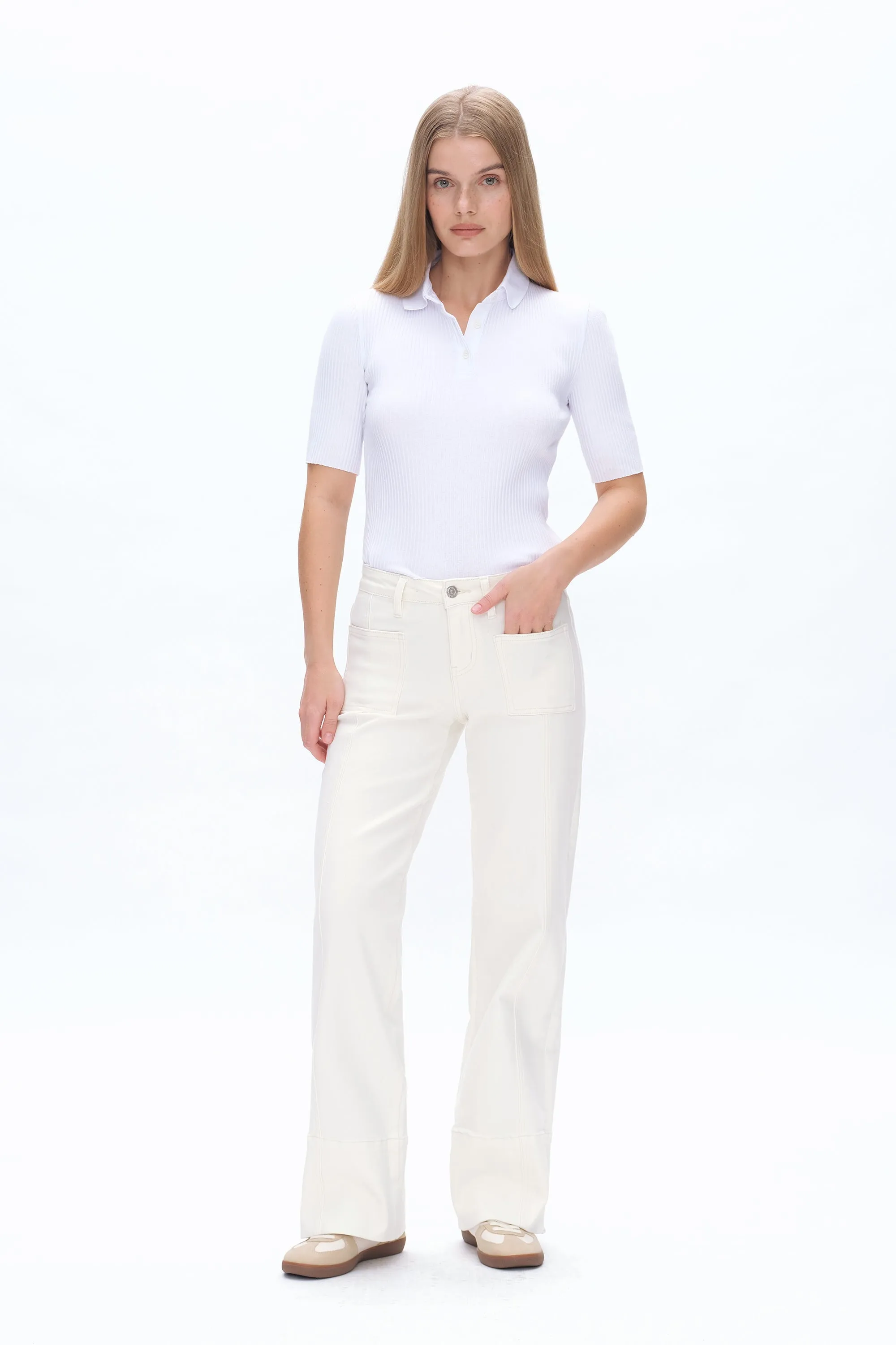 Katia Mid Rise Wide Leg Pants