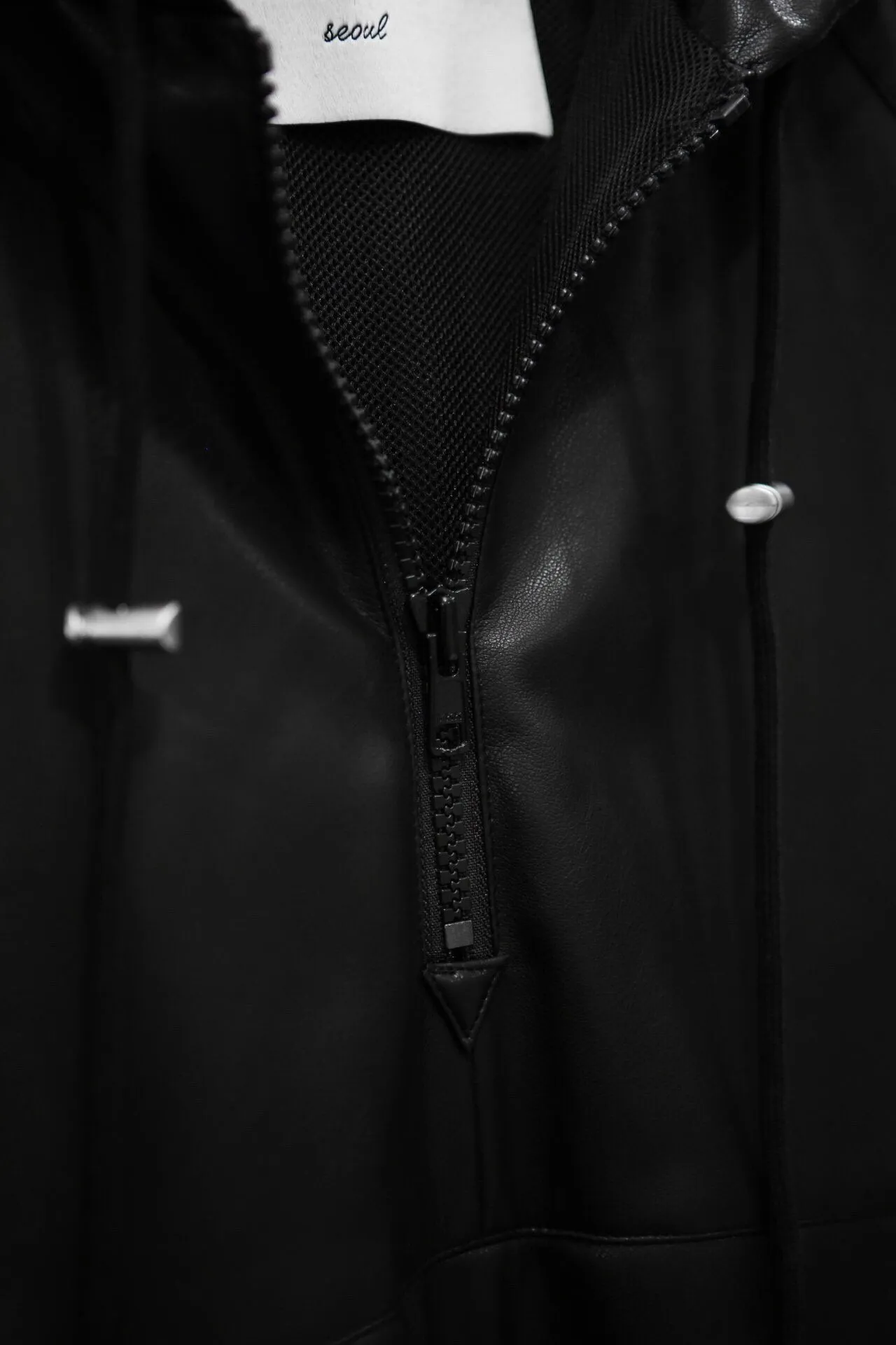 LEATHER ANORAK JACKET