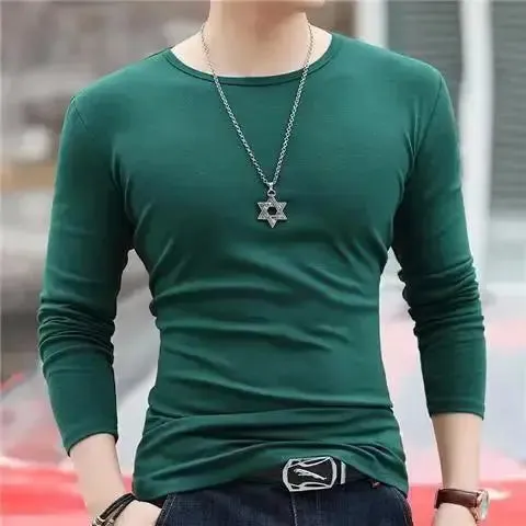 Men's Original Shirts Fall/Winter T-Shirt Fashionable Inner Wear for Men Slim Fit Turtleneck Shirt Solid Black Long Sleeve Shirt