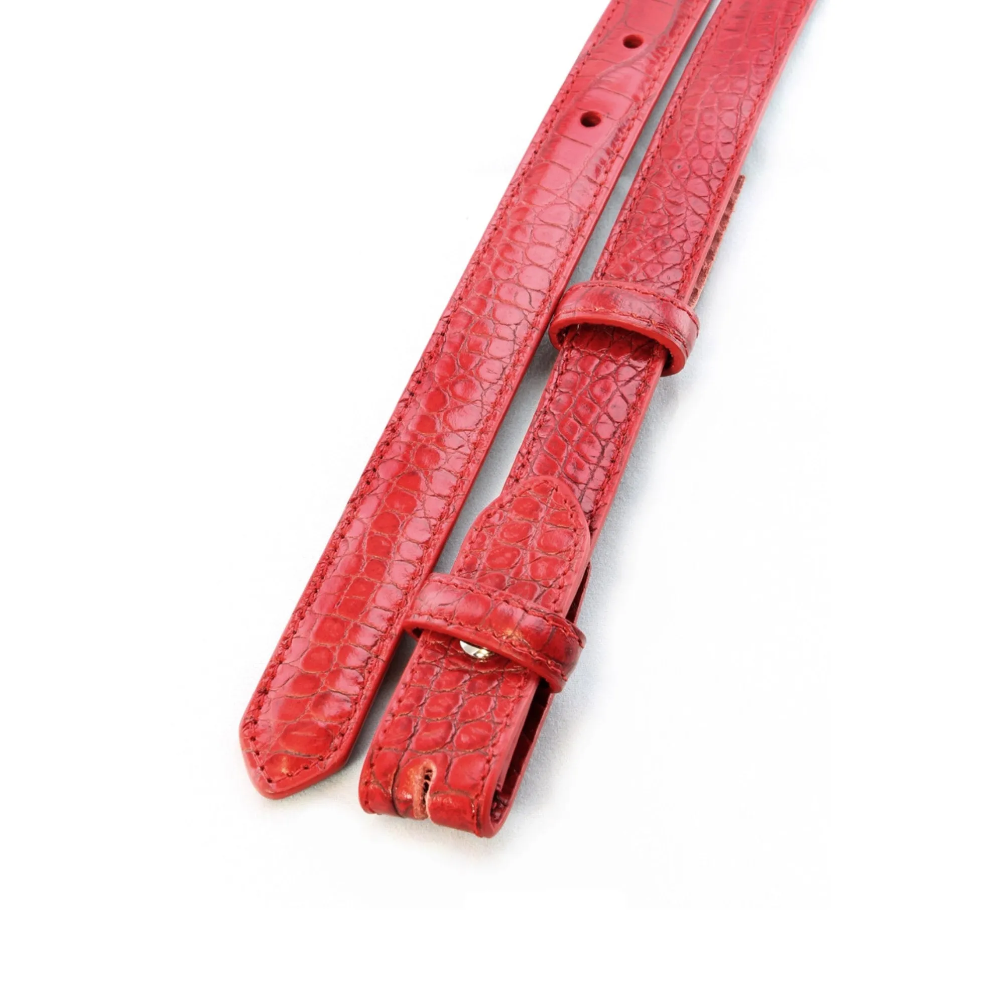 Mock Crocodile Skinny Belt Strap