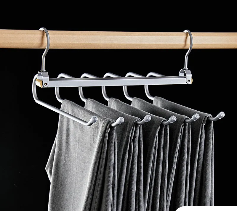 Multi-layer Hanger Aluminum Alloy Trouser Press Household Magic Pants Rack