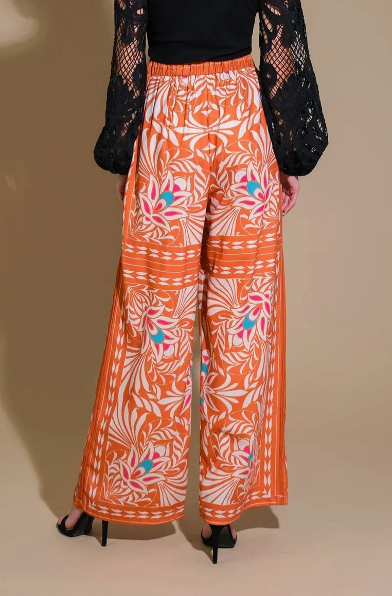 Orange Tropical Woven Pant