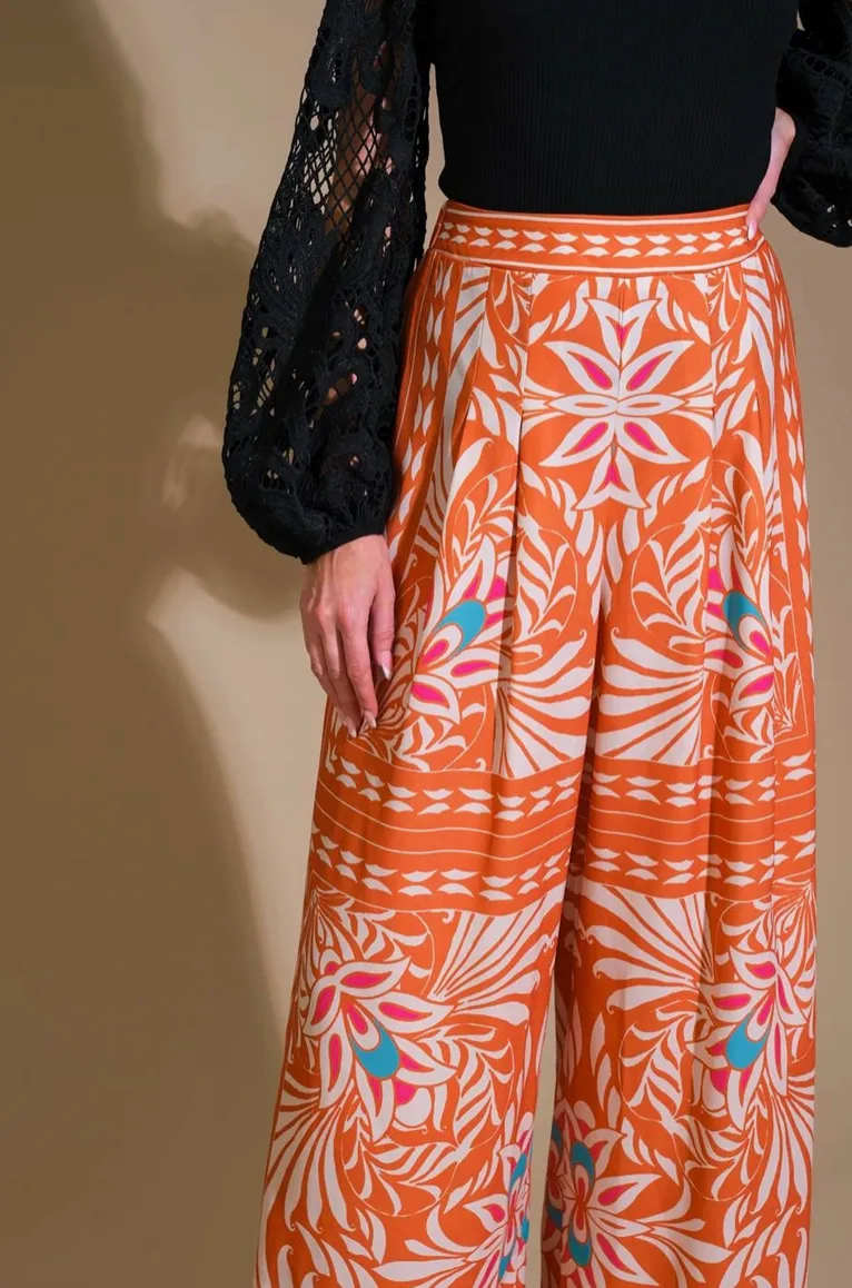 Orange Tropical Woven Pant