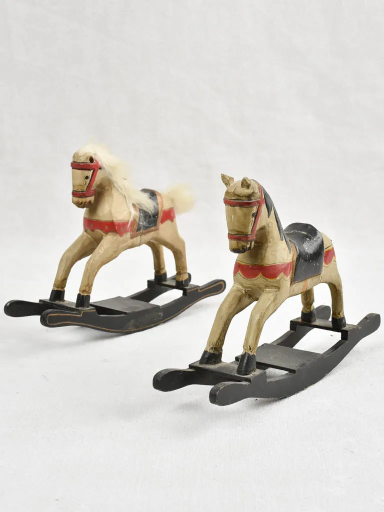 Pair of small Antique French Rocking Horses 6¼"