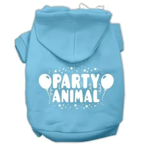 Party Animal Screen Print Pet Hoodies Baby Blue Size Xs (8)