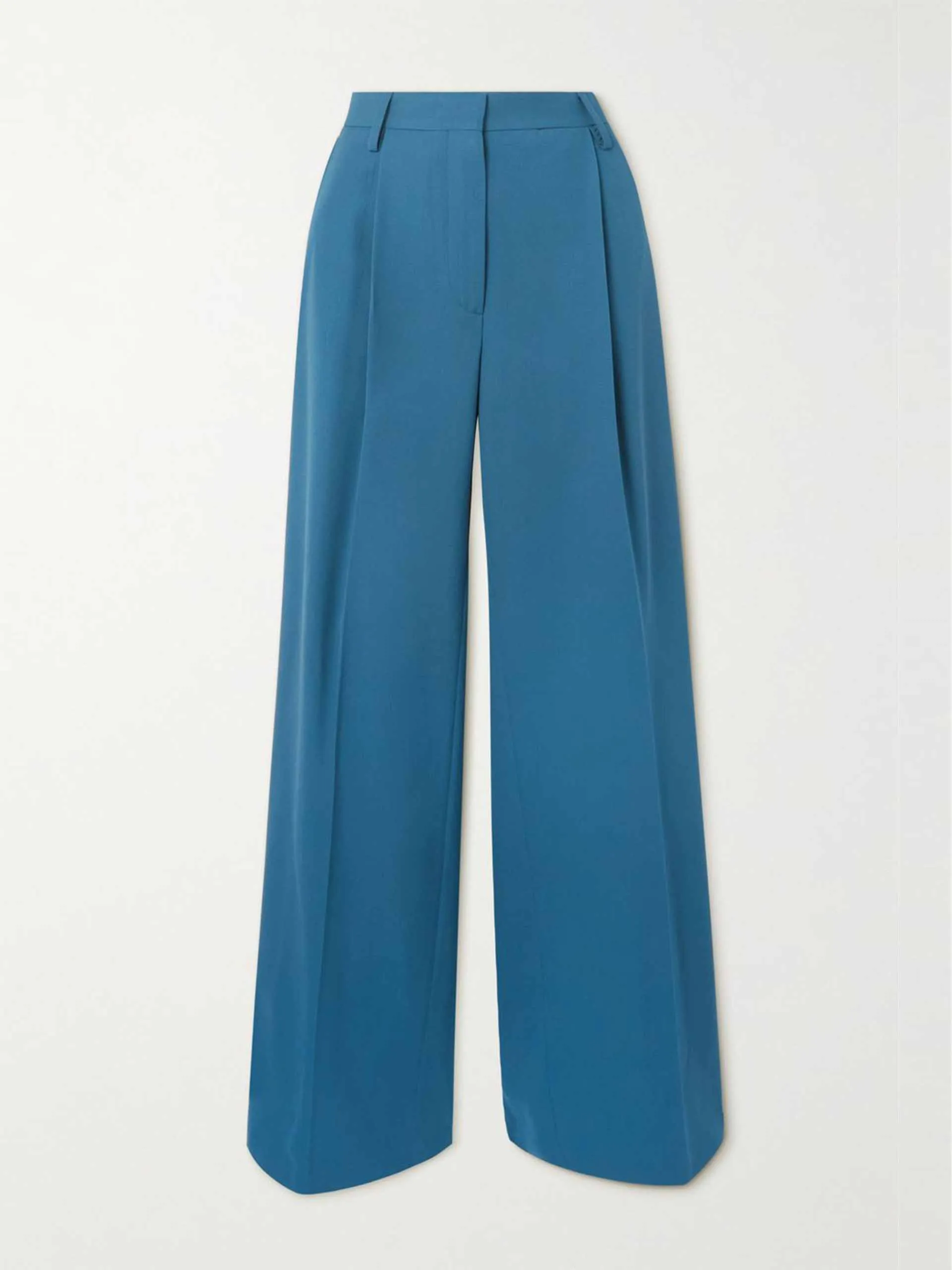 Pleated gabardine wide-leg pants