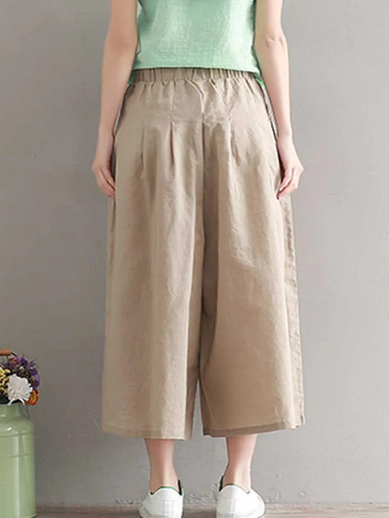 Puppy Love Cotton linen wide-leg Trousers