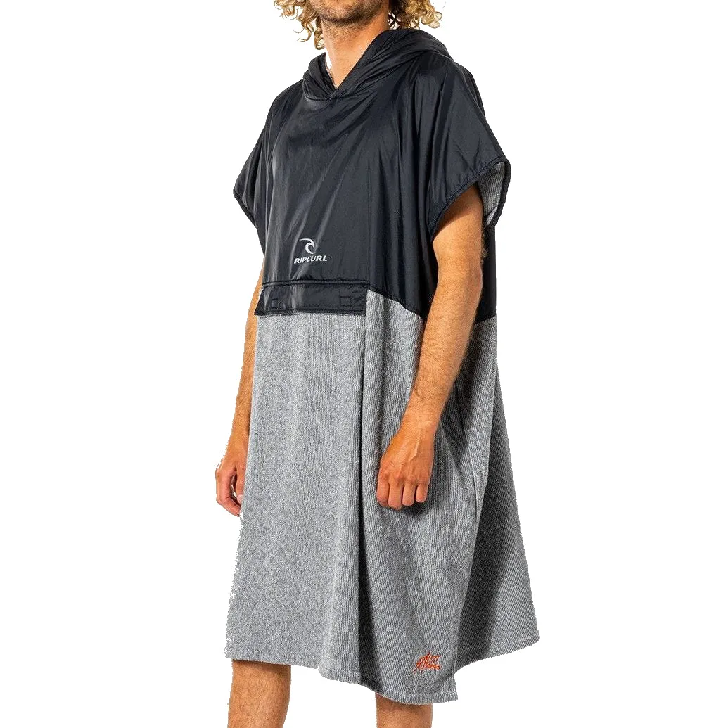 Rip Curl Viral Anti-Series Hooded Towel Changing Poncho - Black/Grey