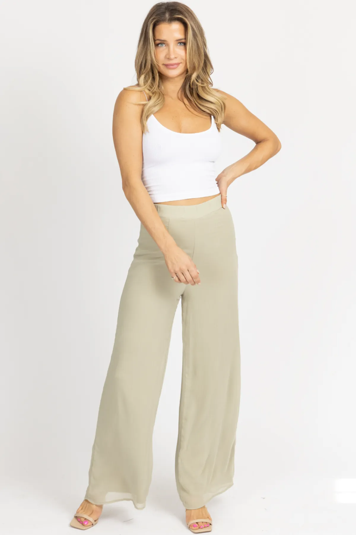 SAGE WIDE LEG HIGH RISE PANTS