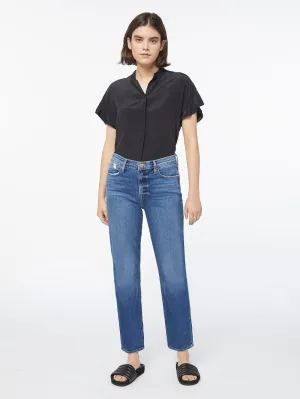 Silk Flounce Short Sleeve -- Noir