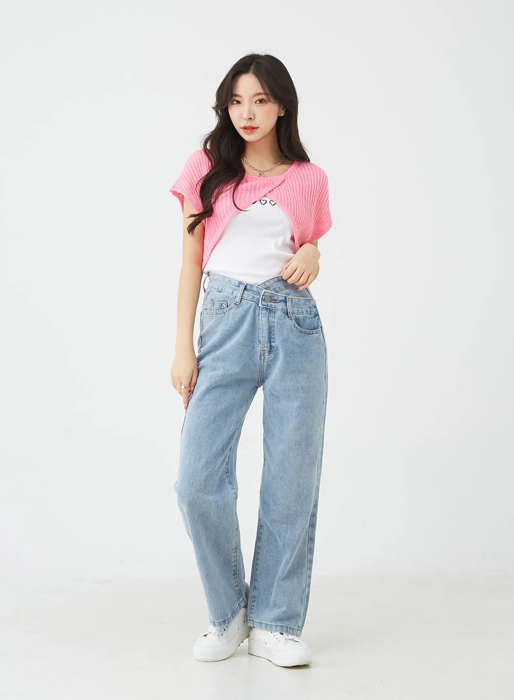 Unbalanced Wide Leg Denim Pants BU2207