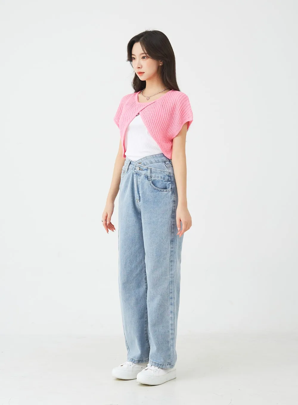 Unbalanced Wide Leg Denim Pants BU2207