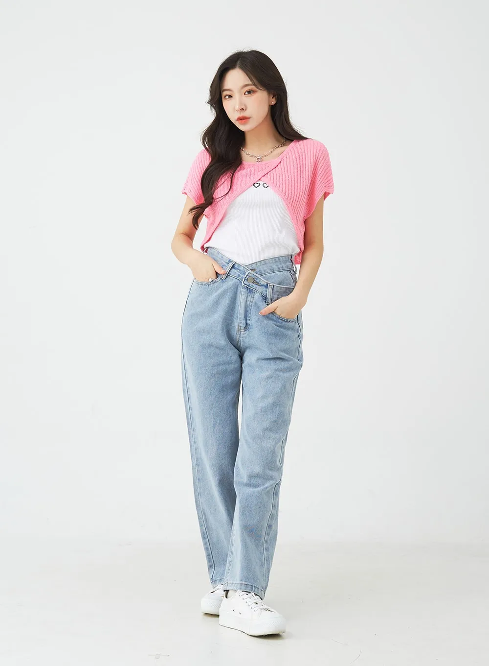 Unbalanced Wide Leg Denim Pants BU2207