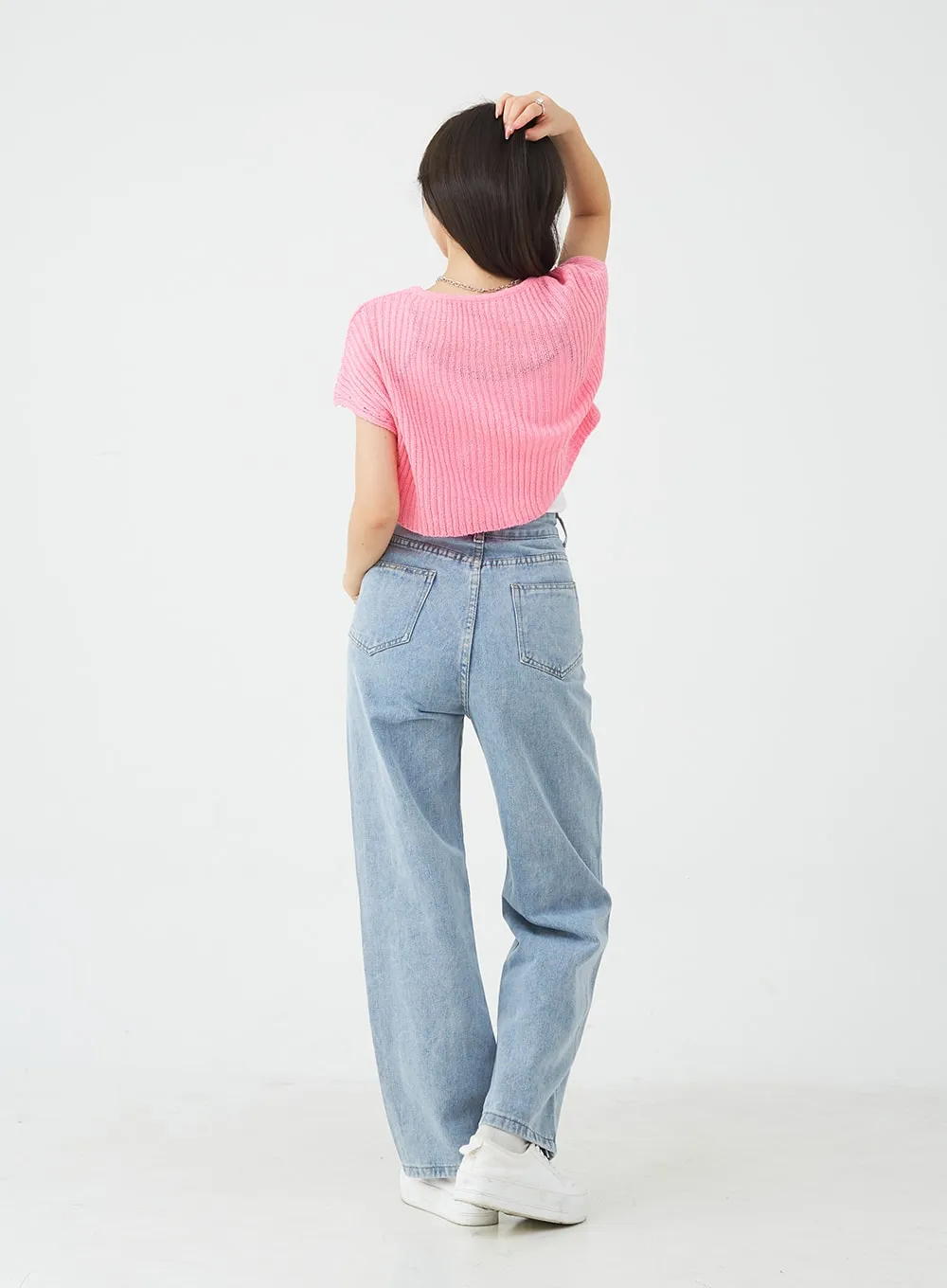 Unbalanced Wide Leg Denim Pants BU2207