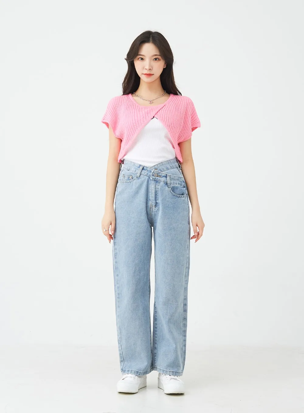 Unbalanced Wide Leg Denim Pants BU2207