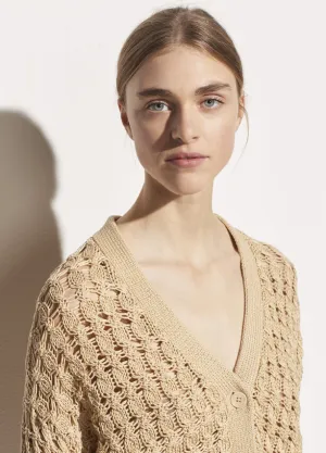 Vince - Open Cable Cardigan in Vanilla