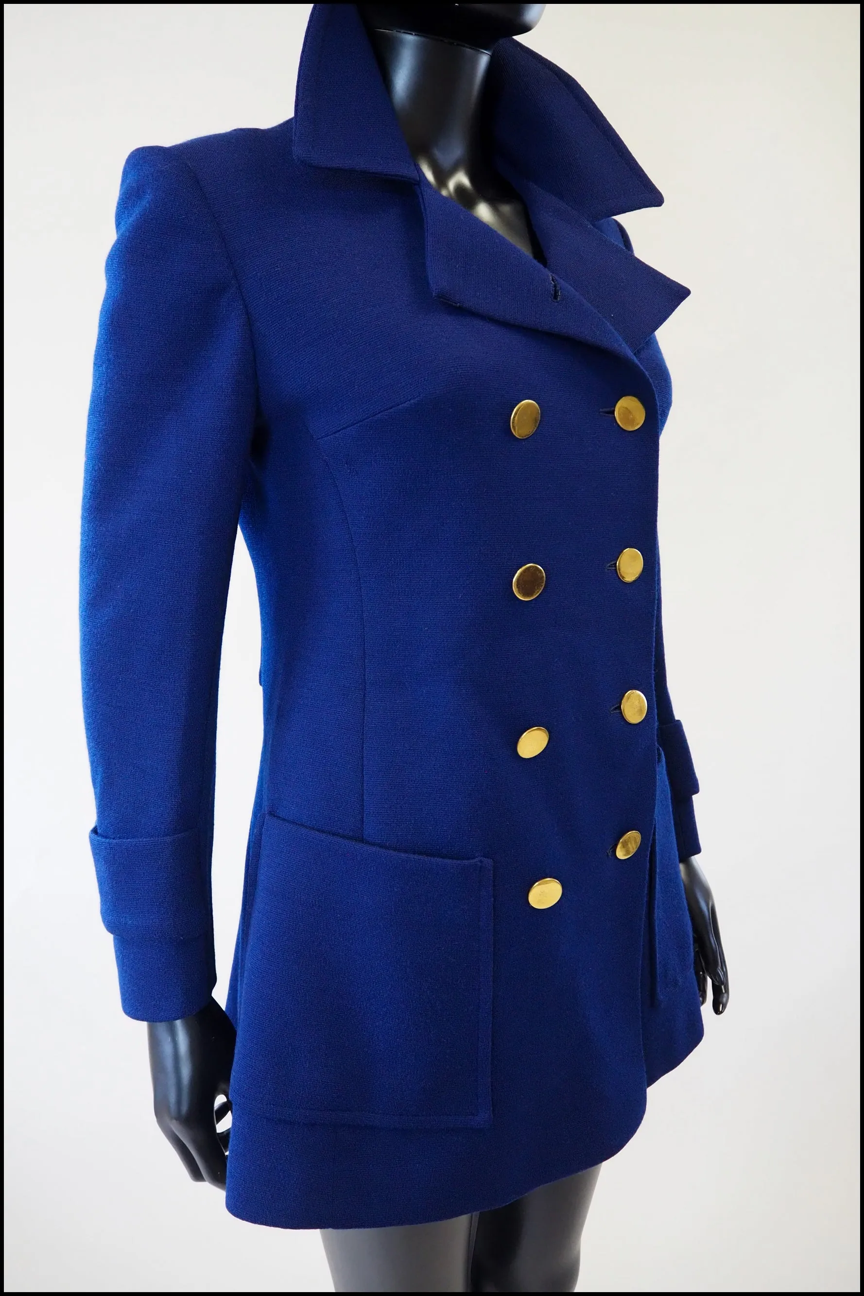 Vintage 1960s French Blue Pea Coat