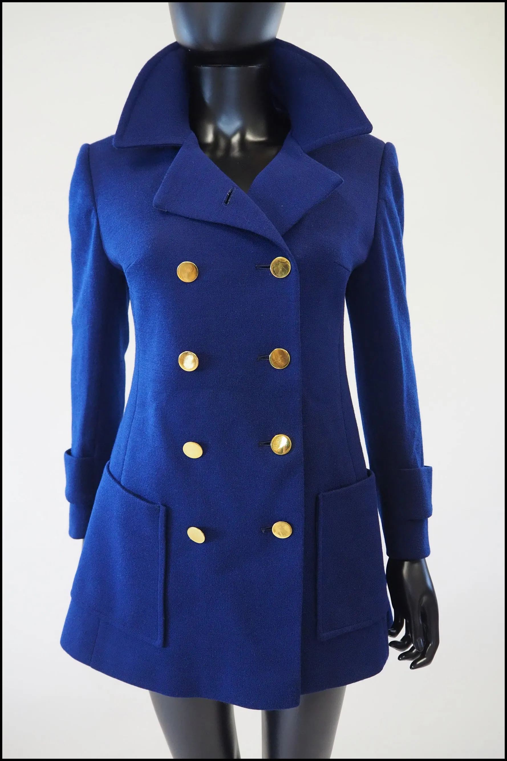 Vintage 1960s French Blue Pea Coat