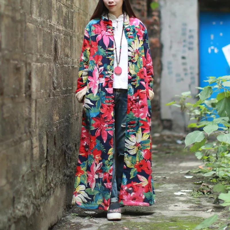 Vintage Floral Trench Coat