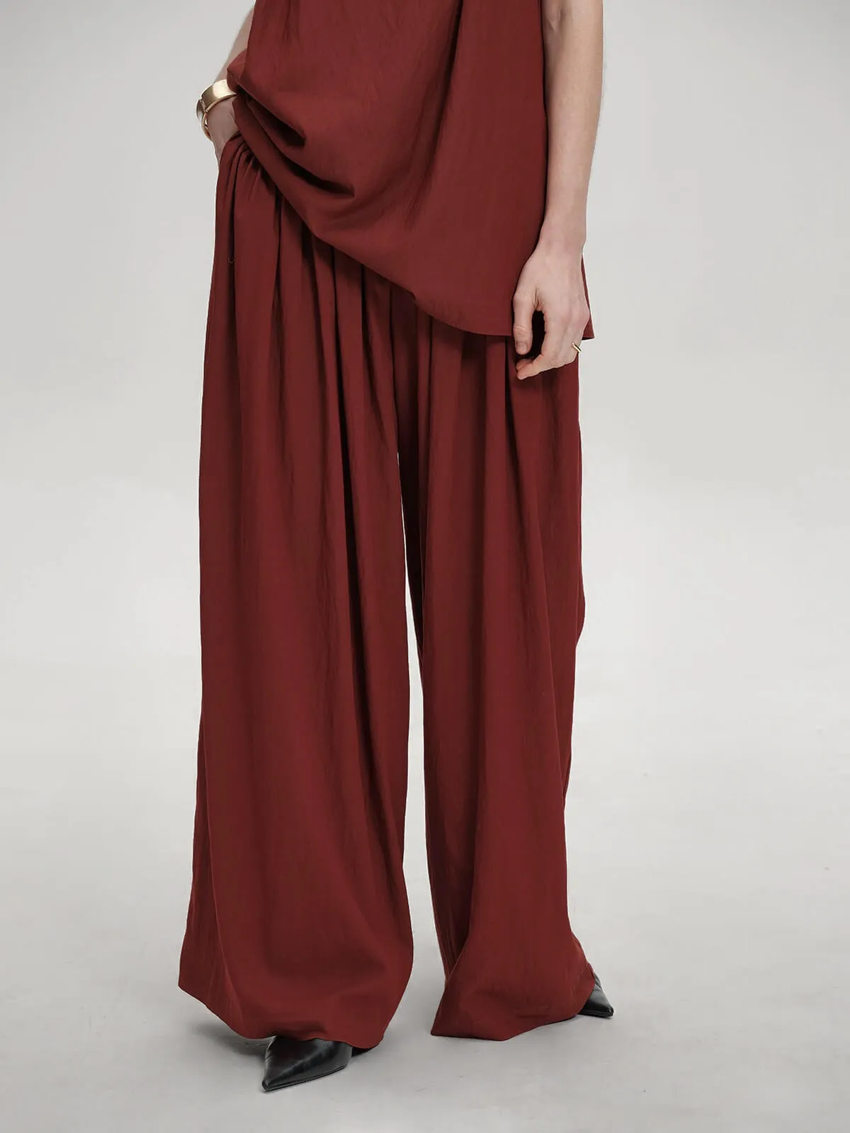 Wide Leg Pants in Sun-Dried Tomato