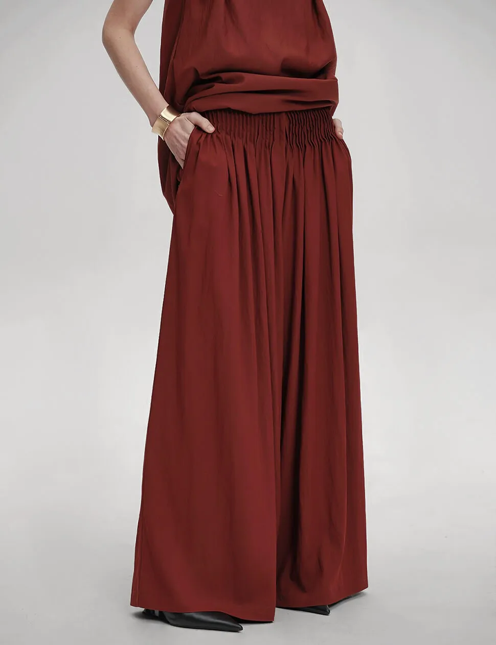 Wide Leg Pants in Sun-Dried Tomato