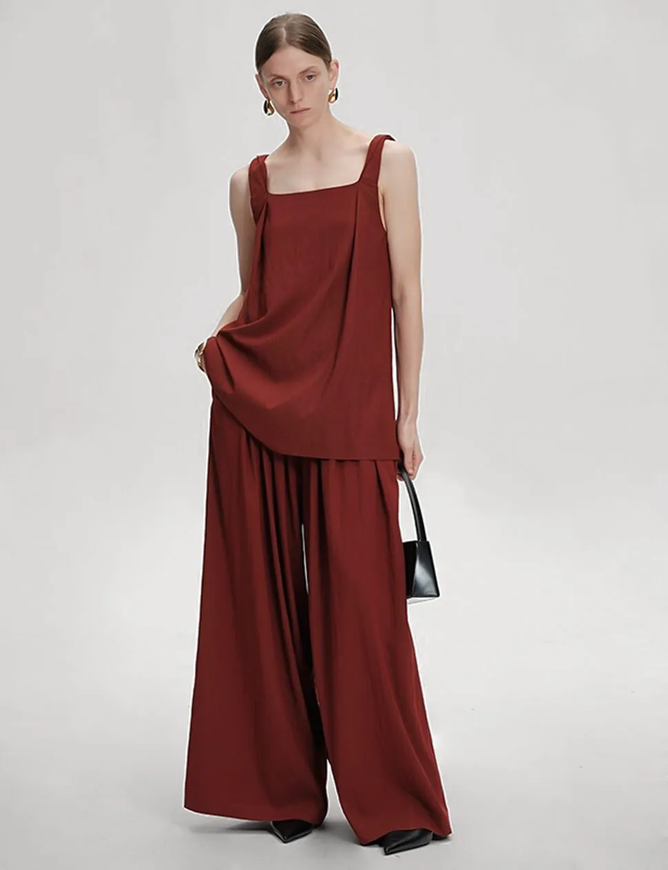 Wide Leg Pants in Sun-Dried Tomato