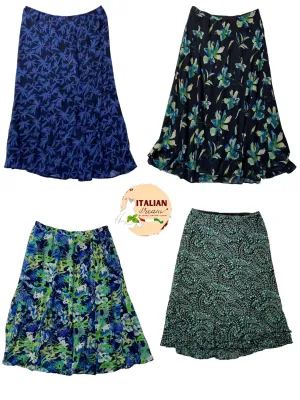 Y2K Azure Blossoms Poly Skirts